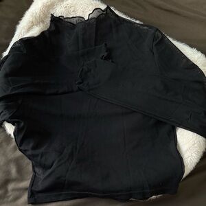 Elegant Black Sheer Women's Top